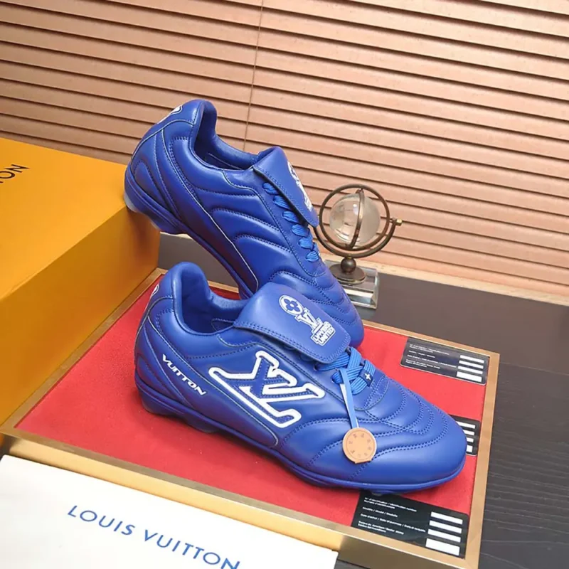 Louis Vuitton Unisex LV Footprint Soccer Sneaker-Blue 1AHDP8