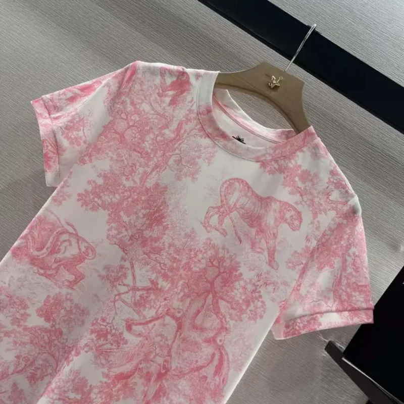 Dior Women Dioriviera T-Shirt White Cotton and Linen Jersey 443T09A4498
