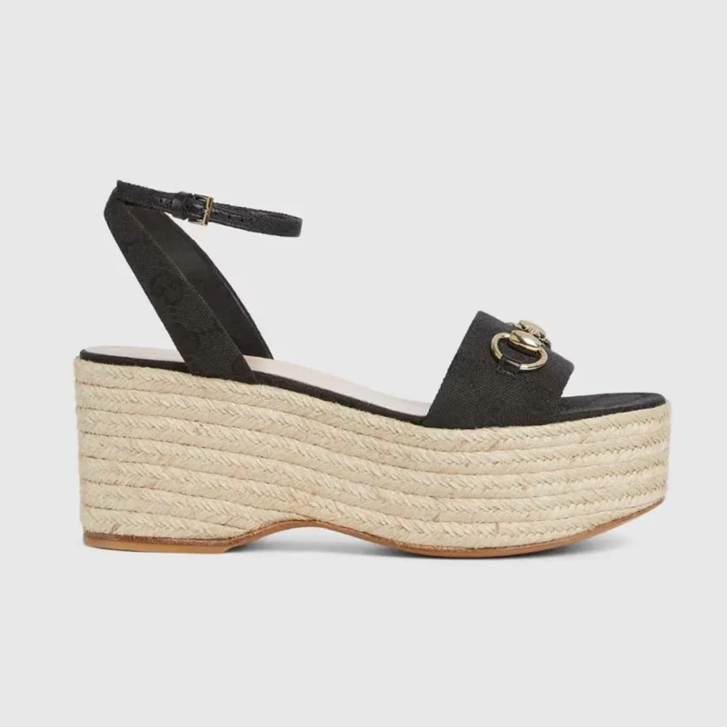 Gucci GG Women's Espadrille with Horsebit-Black 816692H63201000