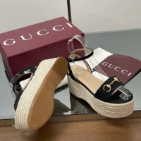 Gucci GG Women's Espadrille with Horsebit-Black 816692H63201000