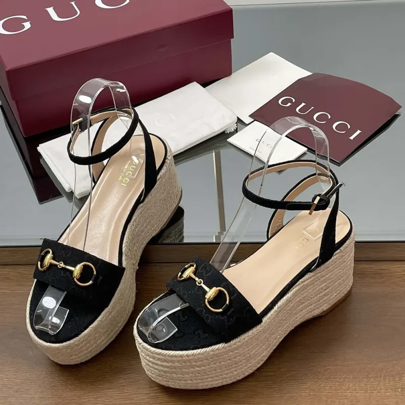 Gucci GG Women's Espadrille with Horsebit-Black 816692H63201000
