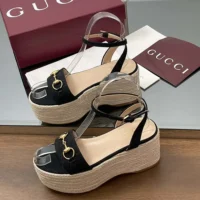 Gucci GG Women's Espadrille with Horsebit-Black 816692H63201000