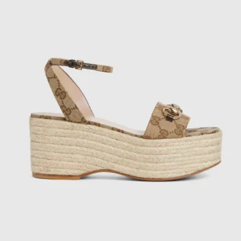 Gucci GG Women's Espadrille with Horsebit-Dark Brown 816692H63209744