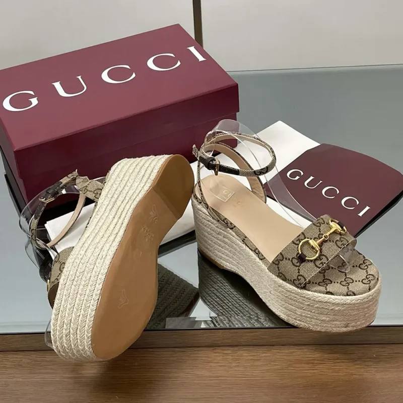 Gucci GG Women's Espadrille with Horsebit-Dark Brown 816692H63209744