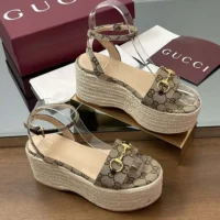 Gucci GG Women's Espadrille with Horsebit-Dark Brown 816692H63209744