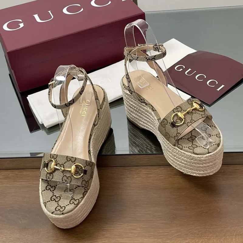 Gucci GG Women's Espadrille with Horsebit-Dark Brown 816692H63209744