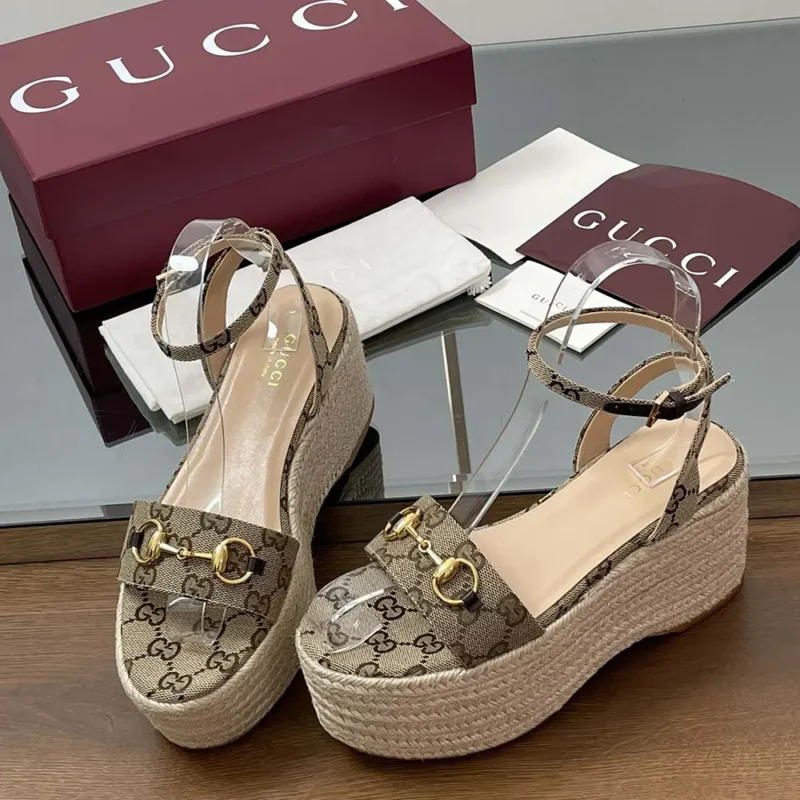 Gucci GG Women's Espadrille with Horsebit-Dark Brown 816692H63209744