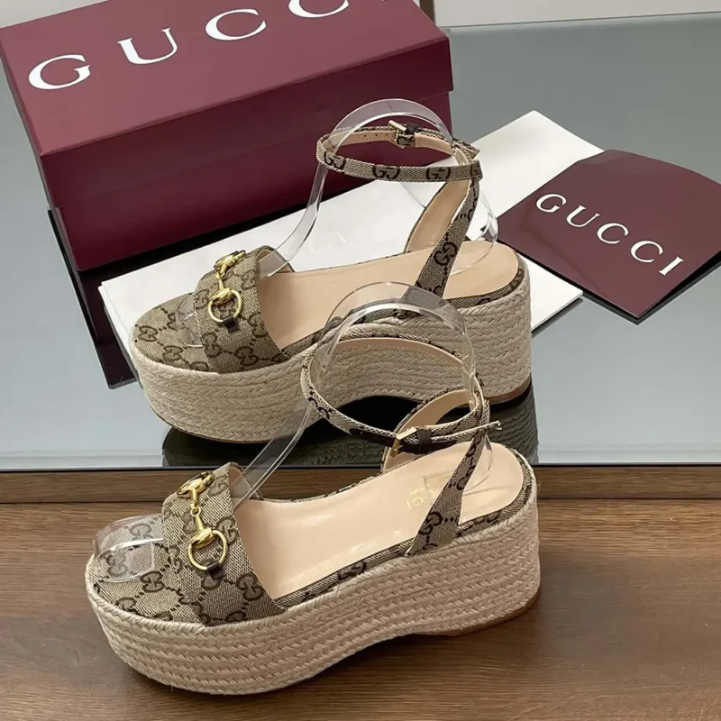 Gucci GG Women's Espadrille with Horsebit-Dark Brown 816692H63209744