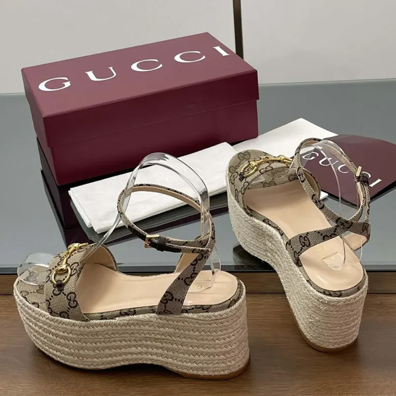 Gucci GG Women's Espadrille with Horsebit-Dark Brown 816692H63209744