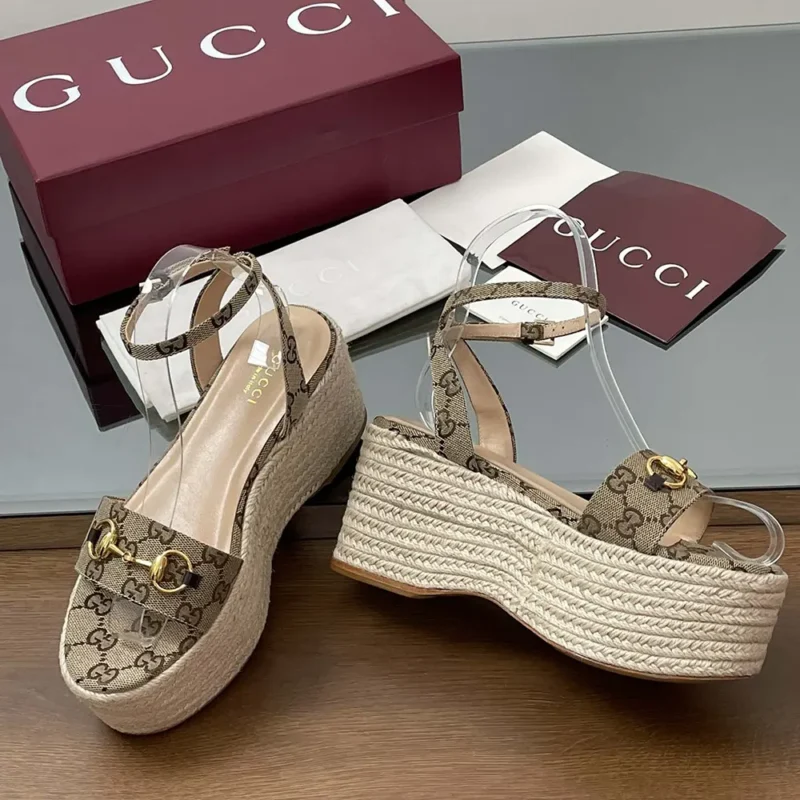 Gucci GG Women's Espadrille with Horsebit-Dark Brown 816692H63209744