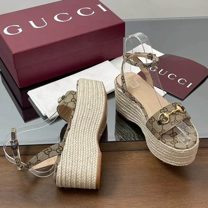 Gucci GG Women's Espadrille with Horsebit-Dark Brown 816692H63209744