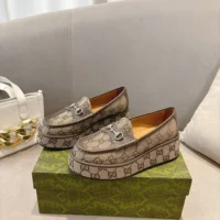 Gucci GG Women's Horsebit Wedge Loafer 794316FADC1