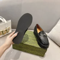 Gucci GG Women's Horsebit Wedge Loafer-Black ‎794317AADO0