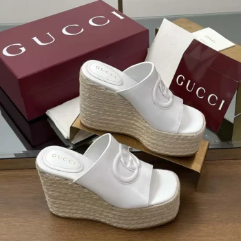 Gucci GG Women's Interlocking G Sandal-White 817212AP0B0