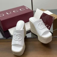 Gucci GG Women's Interlocking G Sandal-White 817212AP0B0