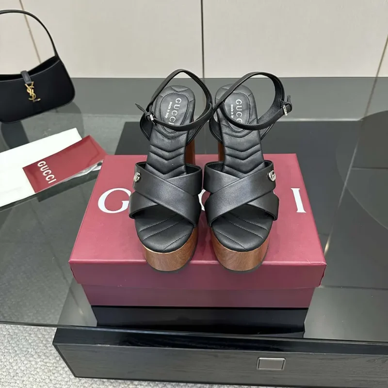 Gucci GG Women's Platform Sandal-Black 835313BKO00