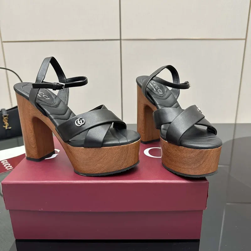 Gucci GG Women's Platform Sandal-Black 835313BKO00