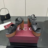Gucci GG Women's Platform Sandal-Black 835313BKO00