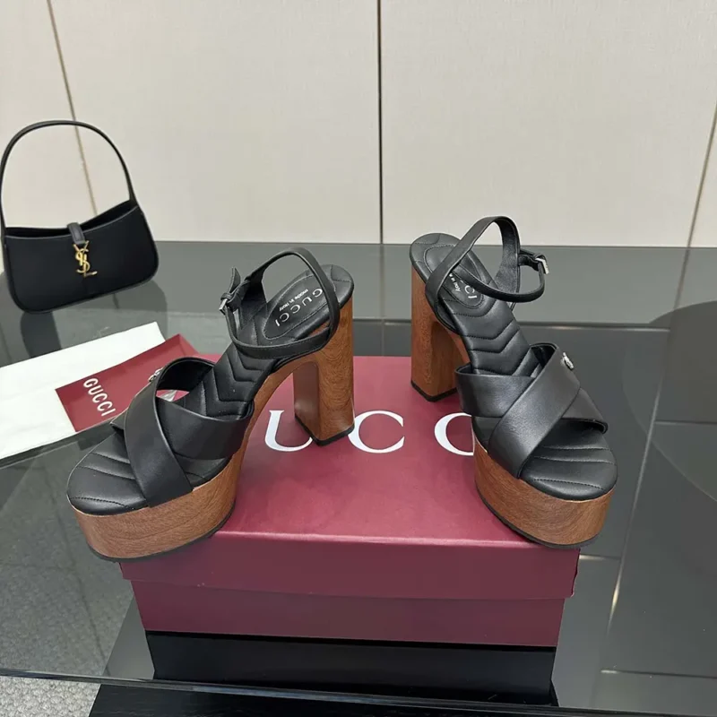 Gucci GG Women's Platform Sandal-Black 835313BKO00