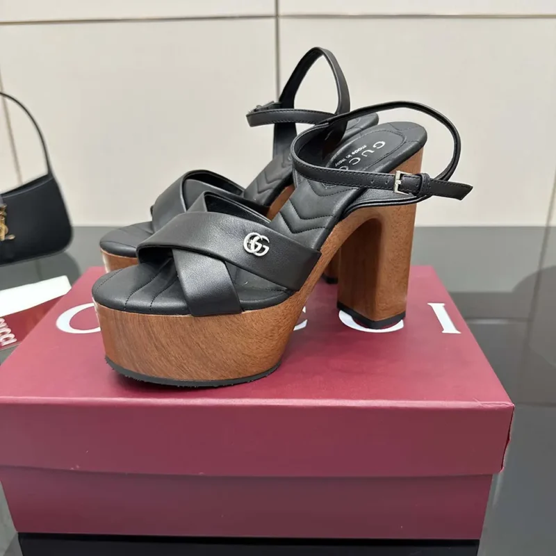 Gucci GG Women's Platform Sandal-Black 835313BKO00