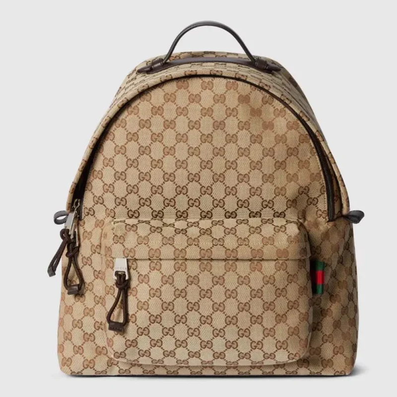 Gucci Unisex GG Canvas Medium Backpack-Dark Brown 824624FAEHZ9795