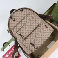 Gucci Unisex GG Canvas Medium Backpack-Dark Brown 824624FAEHZ9795