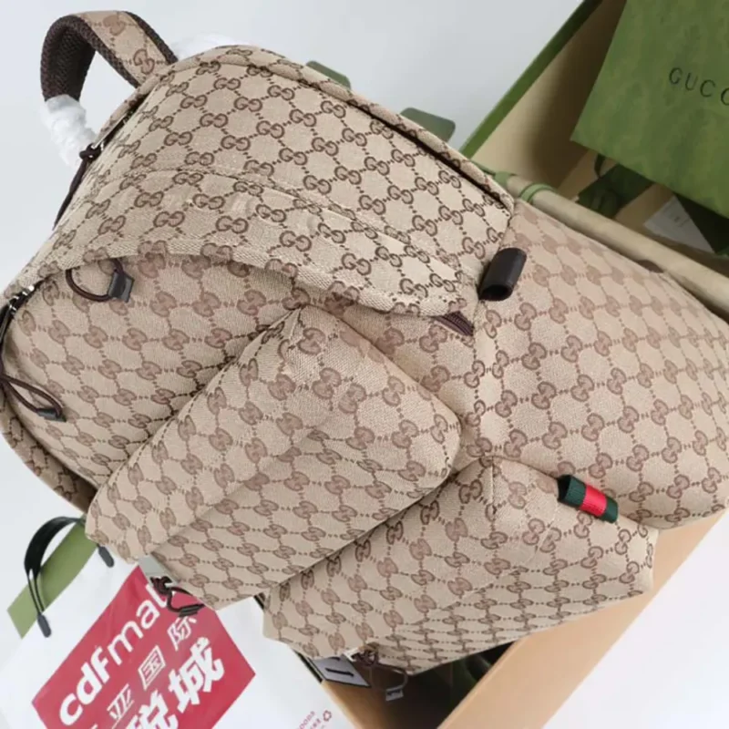 Gucci Unisex GG Canvas Medium Backpack-Dark Brown 824624FAEHZ9795