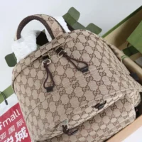 Gucci Unisex GG Canvas Medium Backpack-Dark Brown 824624FAEHZ9795