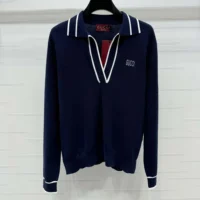 Gucci Women Cotton Polo Top with Gucci Intarsia 815905XKELU