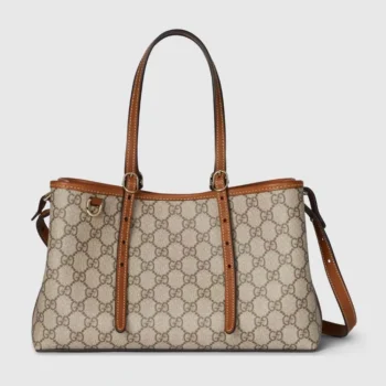 Gucci Women GG Emblem Medium Tote Bag-Brown ‎815214FAD6L9758