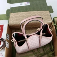 Gucci Women GG Emblem Medium Tote Bag-Pink 815214FAD6L8459
