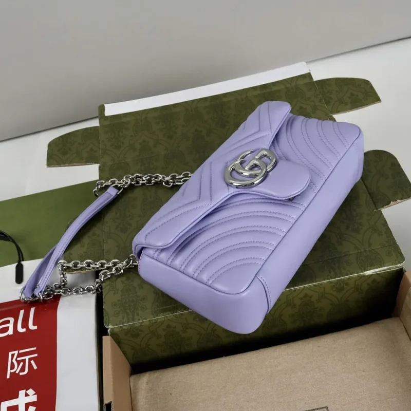 Gucci Women GG Marmont Small Shoulder Bag-Purple 837280AAFA15306