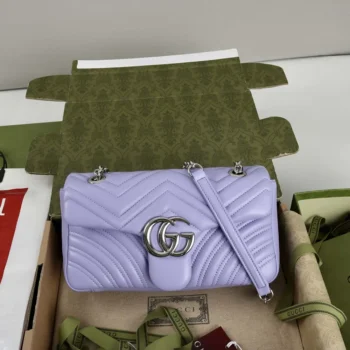 Gucci Women GG Marmont Small Shoulder Bag-Purple 837280AAFA15306