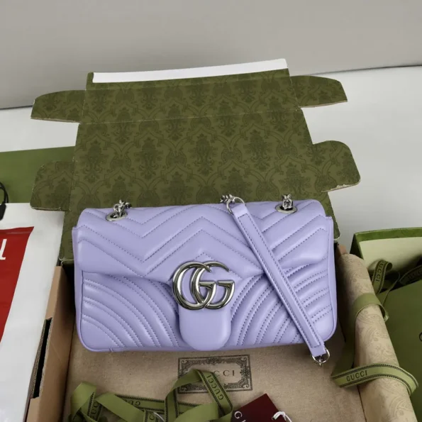 Gucci Women GG Marmont Small Shoulder Bag-Purple 837280AAFA15306