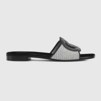 Gucci Women Interlocking G Slide Sandal-Black 835723FAEA0