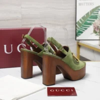 Gucci Women Platform Sandal with Horsebit-Light Green 834420AAEXM
