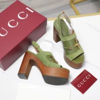 Gucci Women Platform Sandal with Horsebit-Light Green 834420AAEXM