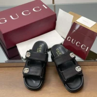 Gucci Women Sandal with Crystals-Black 816633AAEKU1000