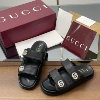 Gucci Women Sandal with Crystals-Black 816633AAEKU1000
