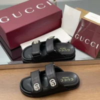Gucci Women Sandal with Crystals-Black 816633AAEKU1000