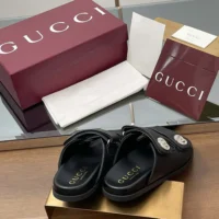 Gucci Women Sandal with Crystals-Black 816633AAEKU1000