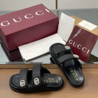Gucci Women Sandal with Crystals-Black 816633AAEKU1000