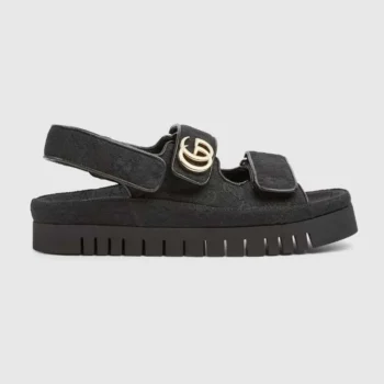 Gucci Women Sandal with Double G-Black 816630FAD9G