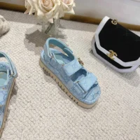Gucci Women Sandal with Double G Light Blue 816630FAD9G