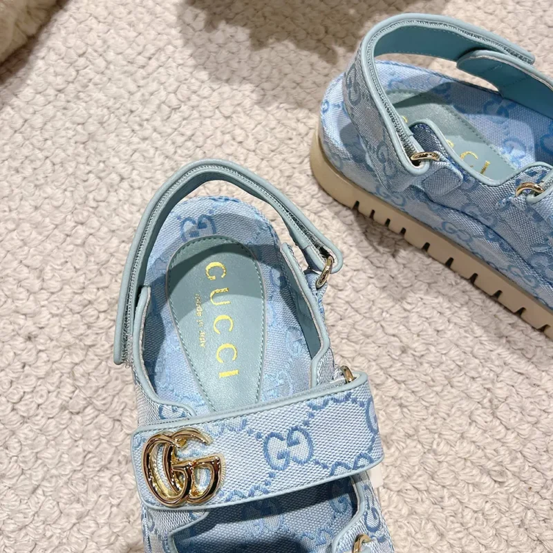 Gucci Women Sandal with Double G Light Blue 816630FAD9G