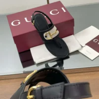 Gucci Women Thong Sandal with Horsebit-Black 834431AAEZJ